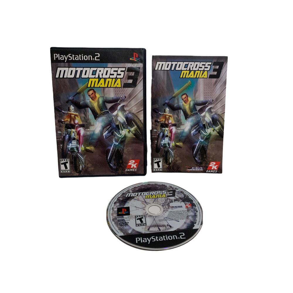 Motocross Mania 3 (Sony PlayStation 2, 2005) PS2 Complete Teen 2K Games Used